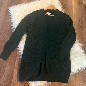 Jessica Simpson Cardigan Women Green Large Open Front Knit Sweater